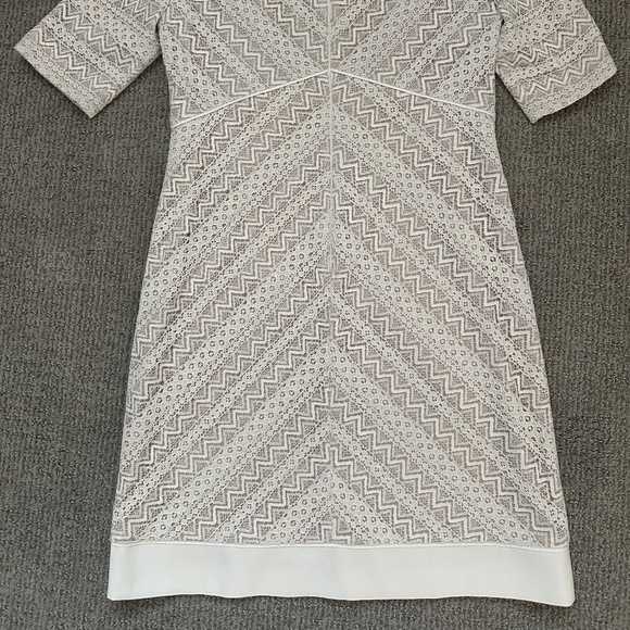 Anotonio Melani lace ivory/nude sheath dress - size 10 women's - Picture 2 of 4